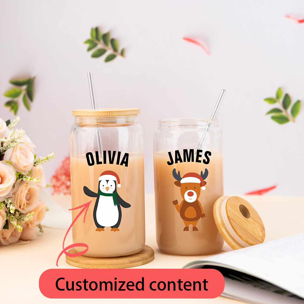 Coffee Equipment Gift - Weihnachtliche Personalisierte Trinkgläser Kaffee Wasser Saft