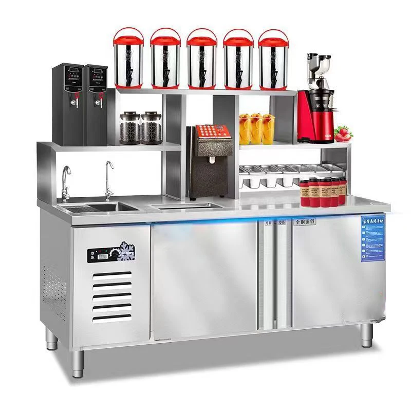 Equipment Of Coffee Shop - # für Stehtisch, Milchtee-Bedienetisch, Ladenausrüstung, gekühlter,