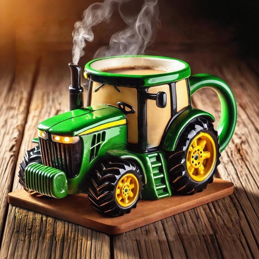 Coffee Equipment Gift - Handgefertigte Traktor-Kaffeetasse, 11-Unzen-Halbanhänger-Tasse, Vintage-Tassen für landwirtschaftliche