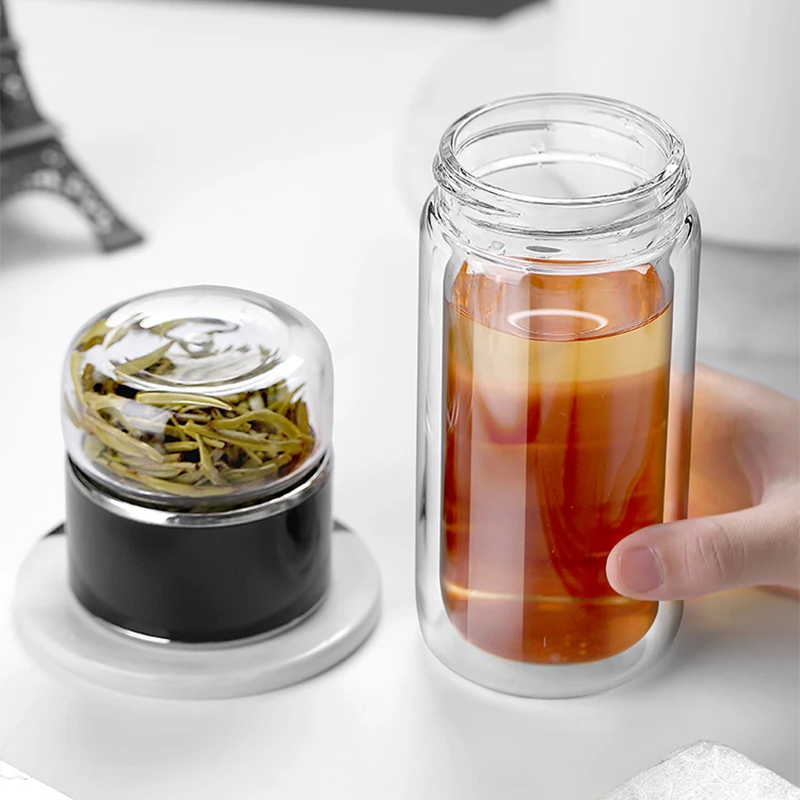 Coffee Equipment Gift - D5 Borosilikatglas Doppelwandige Tee- und Wasserflasche